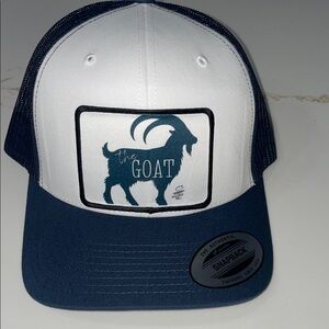 THE GOAT Blue and White Trucker Hat
